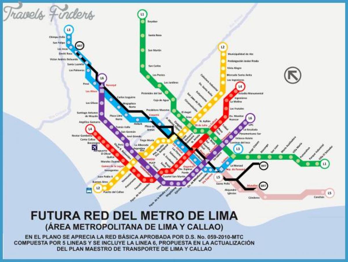 Žemėlapis metropolitano Lima