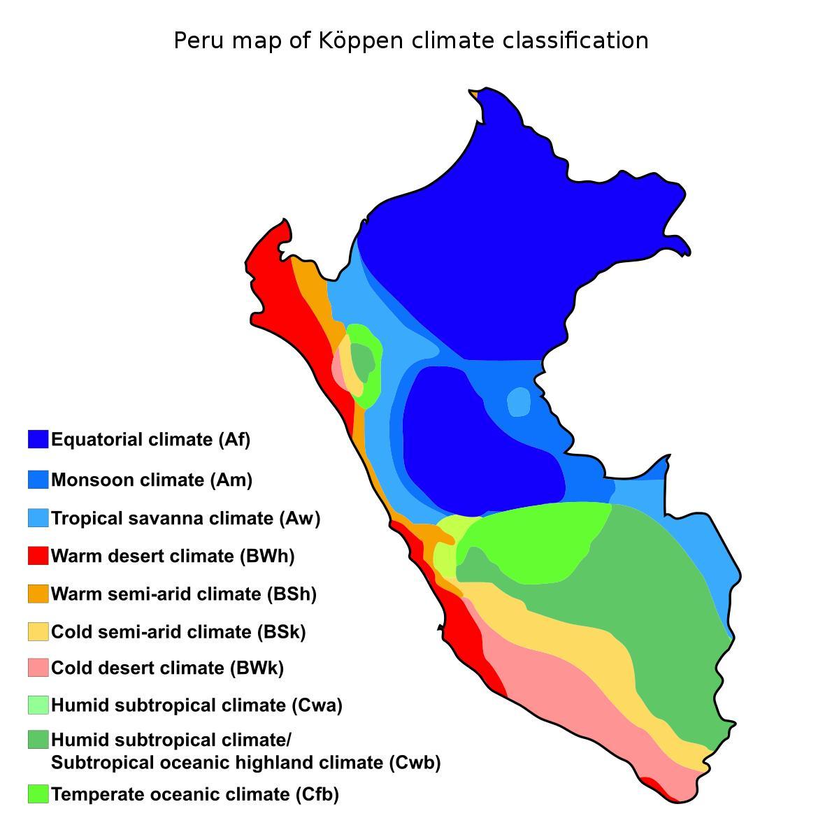 Žemėlapis peru klimato